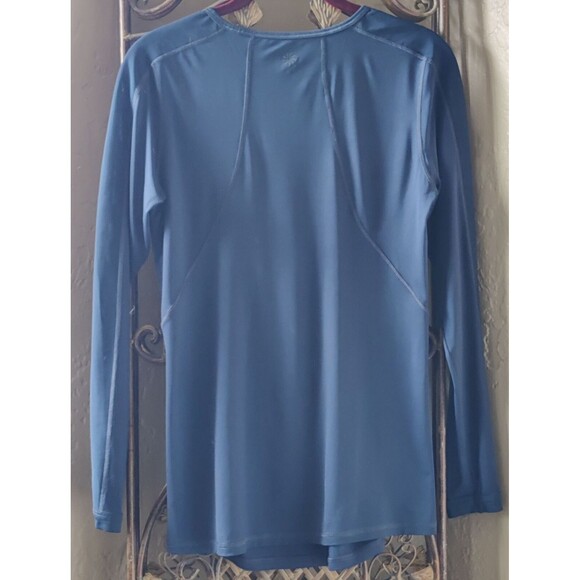 Athleta Fastest Track Womens Med Navy Blue Long Sleeve Activewear Athletic Shirt - Picture 4 of 9
